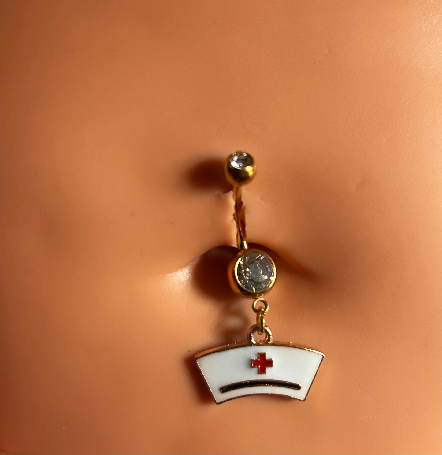 Medical hat belly ring