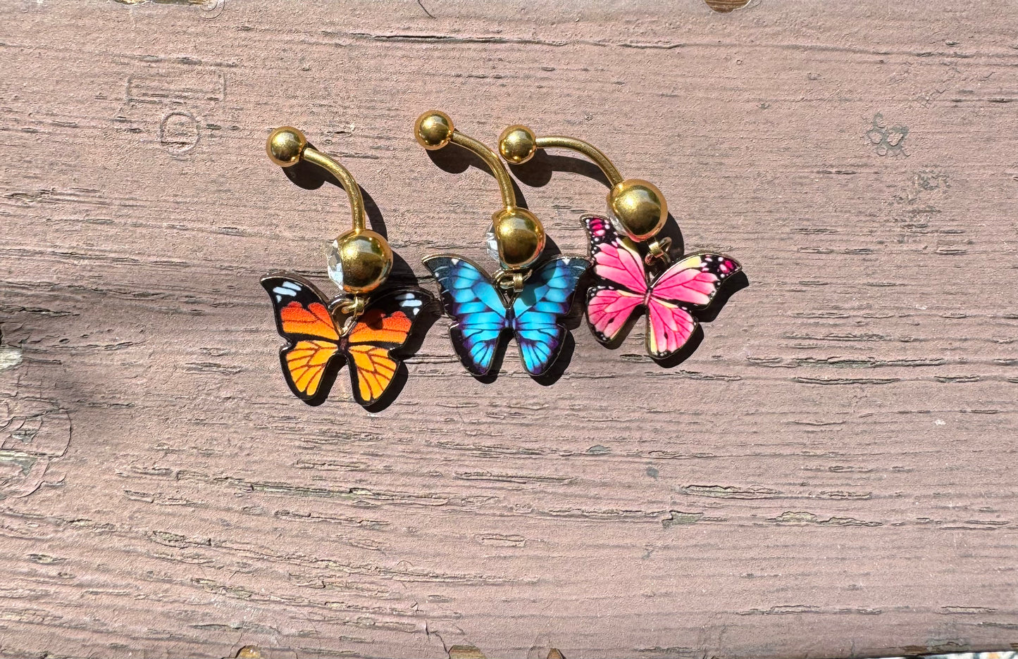 Butterfly belly ring