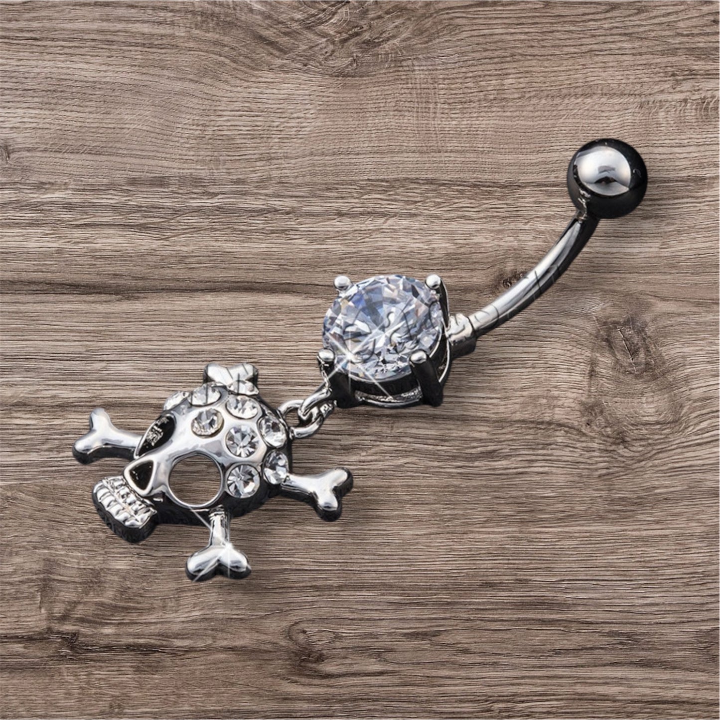 Skull belly ring