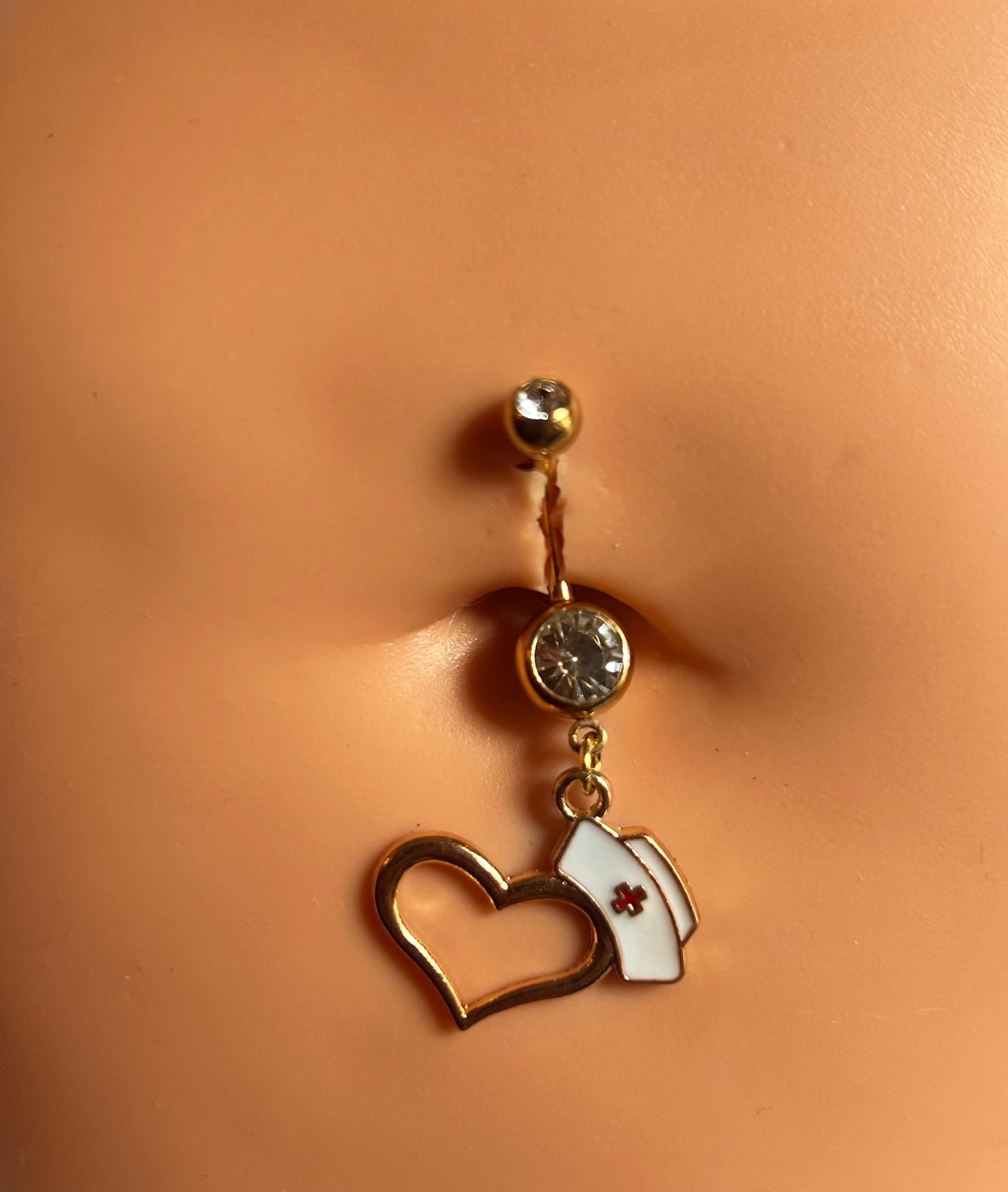 Hero heart belly ring