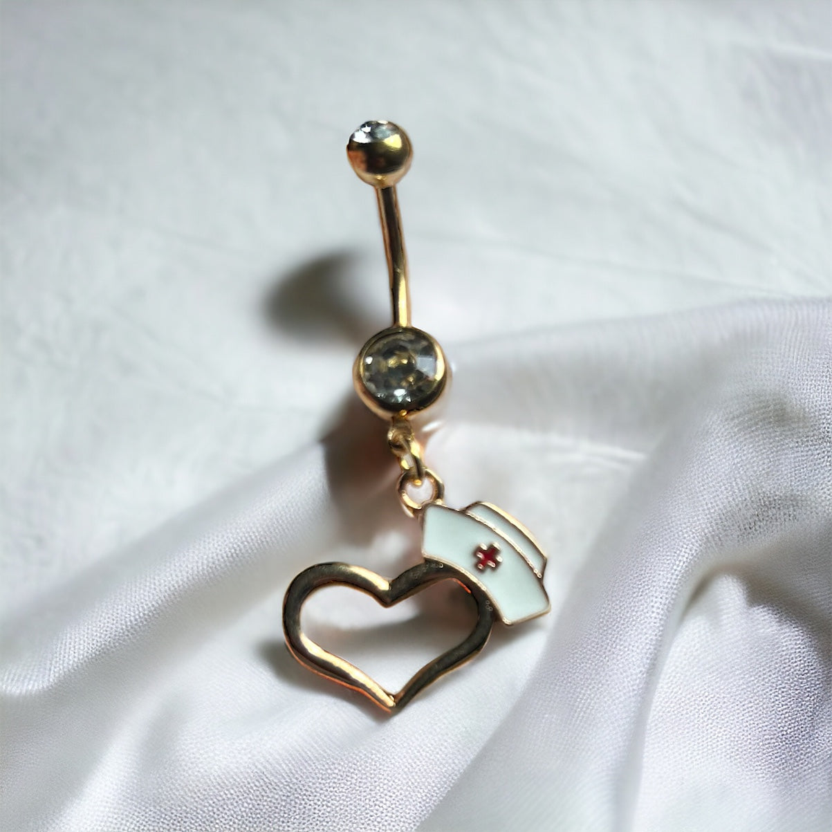 Hero heart belly ring