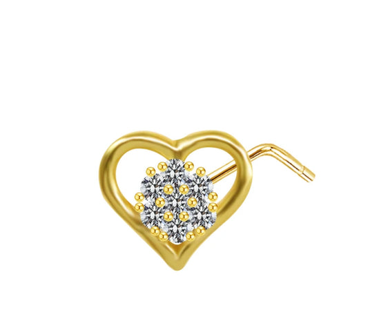 Icy heart nose ring