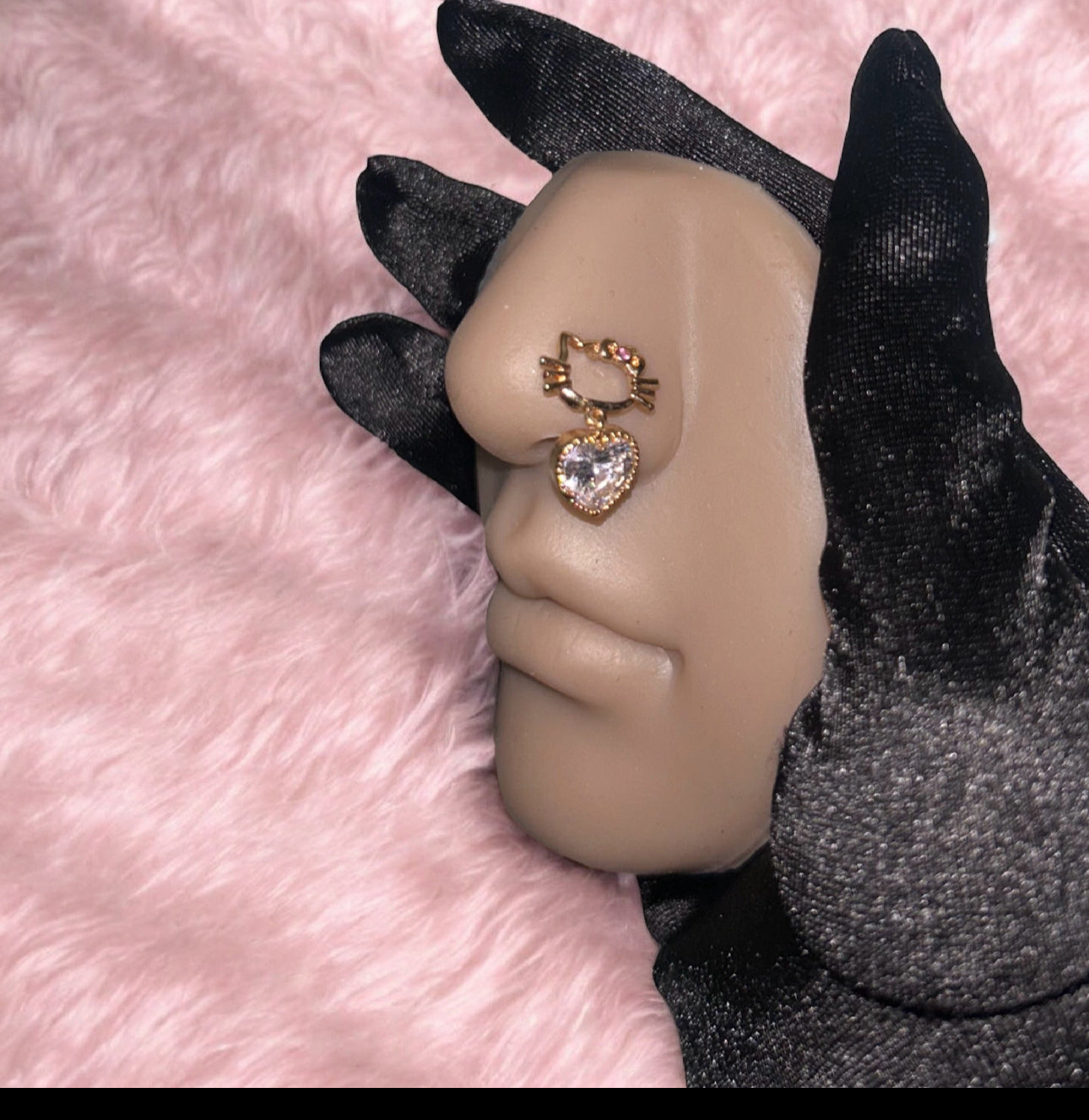 Cat + diamond nose ring