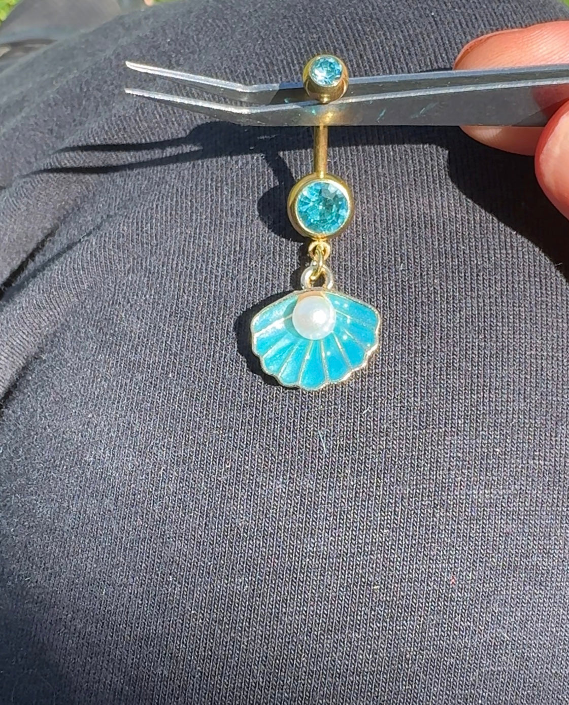 Seashell belly ring