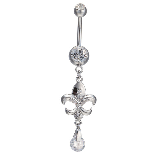 Fleur de lis belly ring