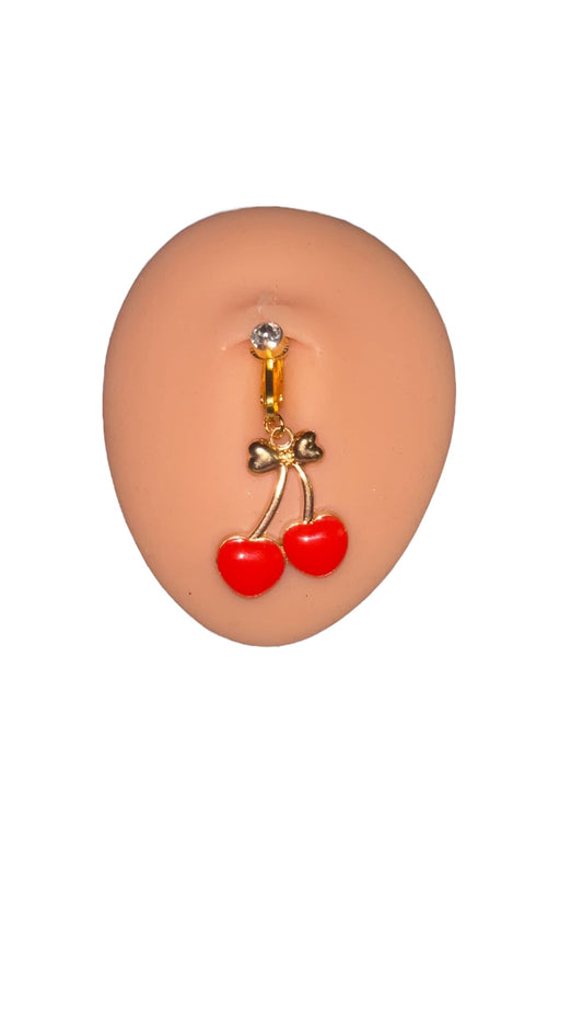 Faux Cherry belly ring