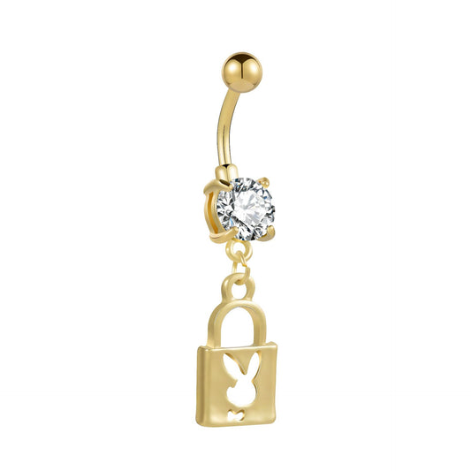 Playboy lock belly ring