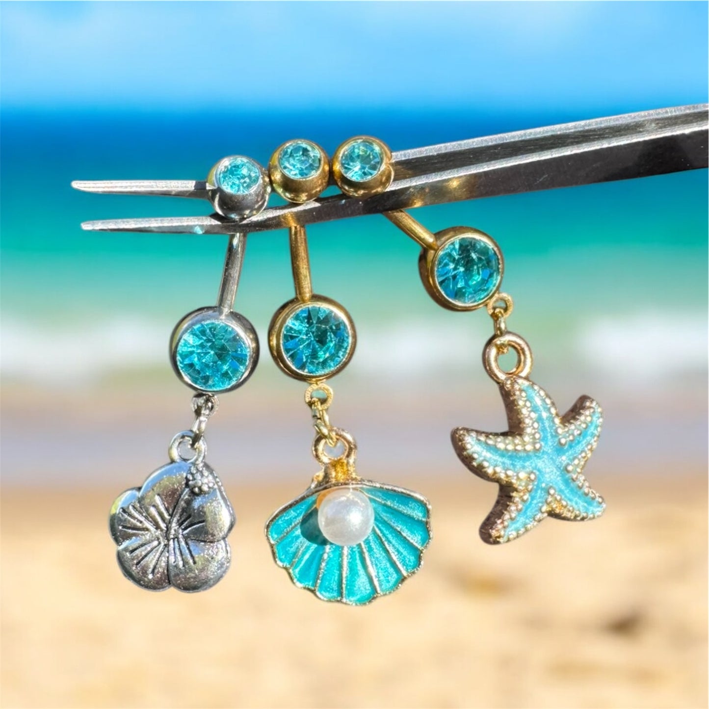 Hawaiian flower belly ring