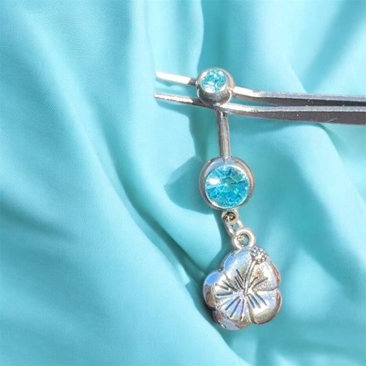 Hawaiian flower belly ring