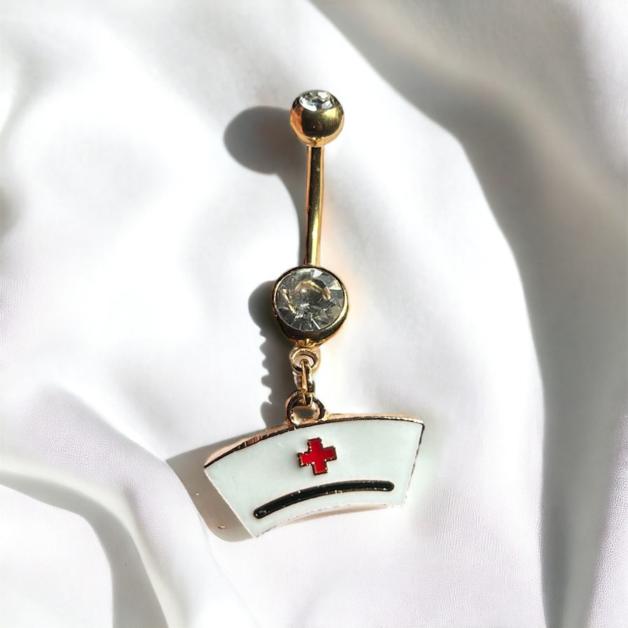 Medical hat belly ring
