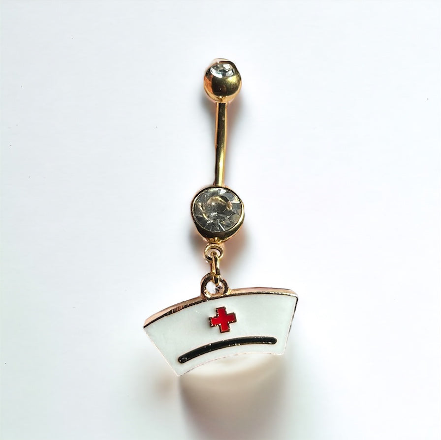Medical hat belly ring