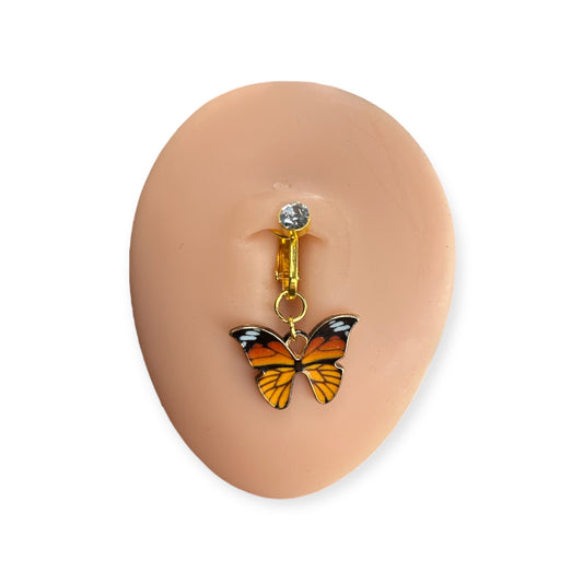 Butterfly fake belly ring
